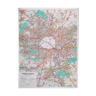 Map old Paris suburb 74x55cm edition A. Leconte 1970