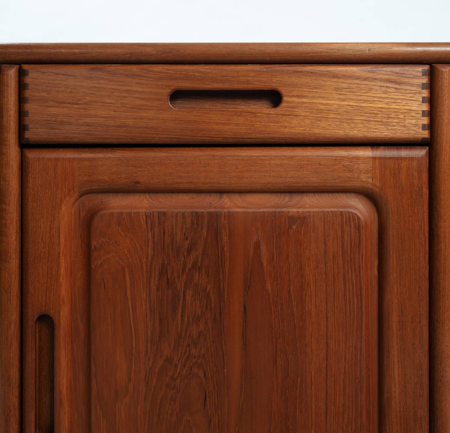 Danish teak Dyrlund credenza with visible joints, drawers and doors