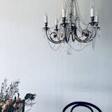Chandelier with crystal and bronze tassels