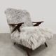Scandinavian vintage sheepskin armchair