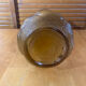 Ancient empoli vase moulded glass orange amber vine decor vintage #e558
