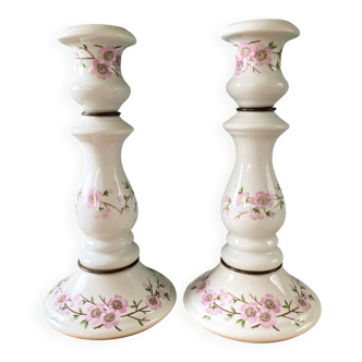 Pair of porcelain candlesticks from Paris