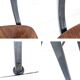 Chaise vintage Mid-Century bois et métal brun gris style danois scandinave