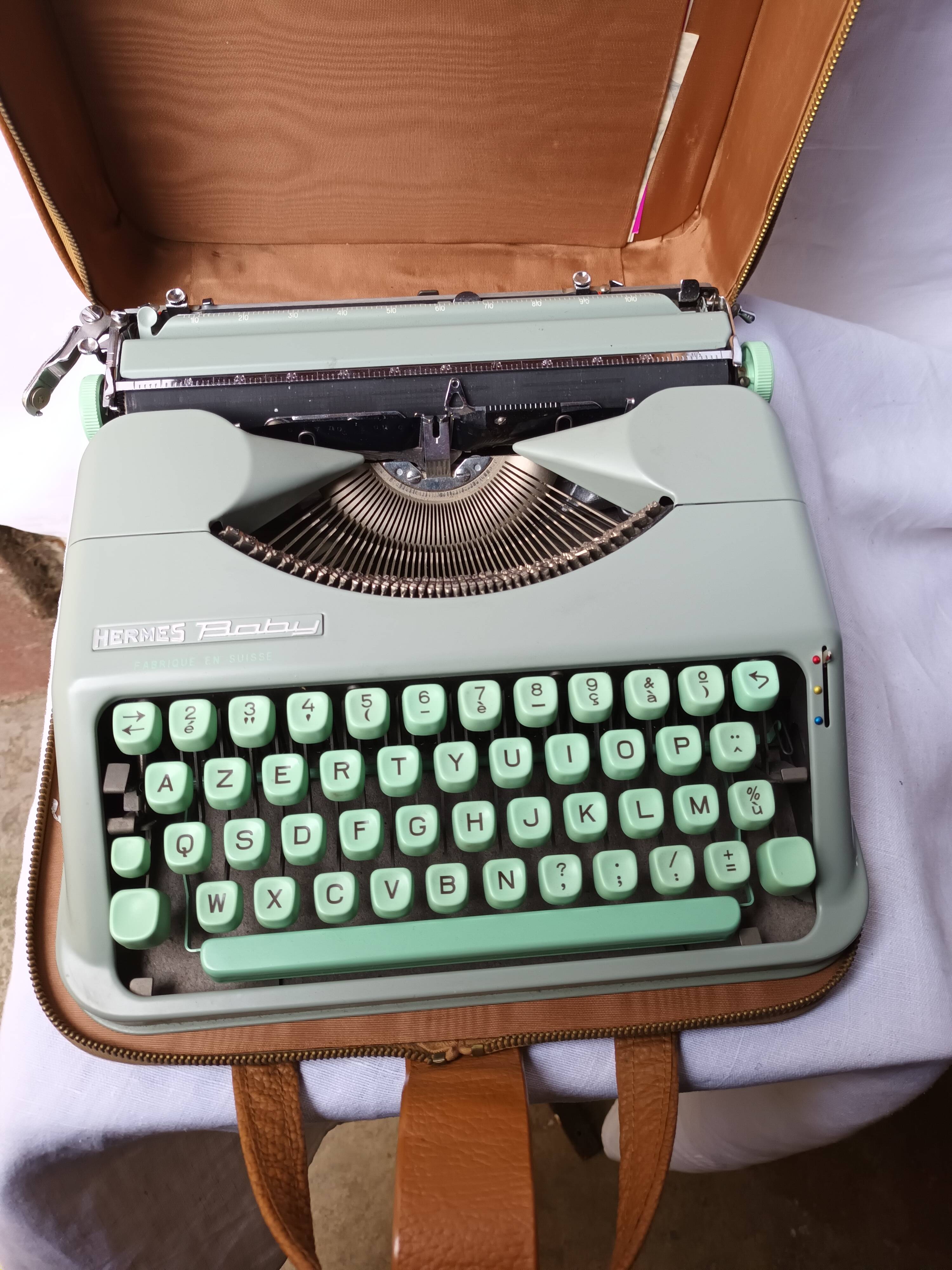 Hermes baby typewriter by paillard sa, 60s