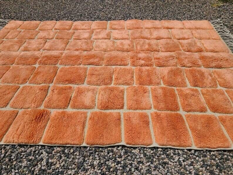 Mrirt Moroccan rug orange terracotta 300x250 cm – geometric pattern