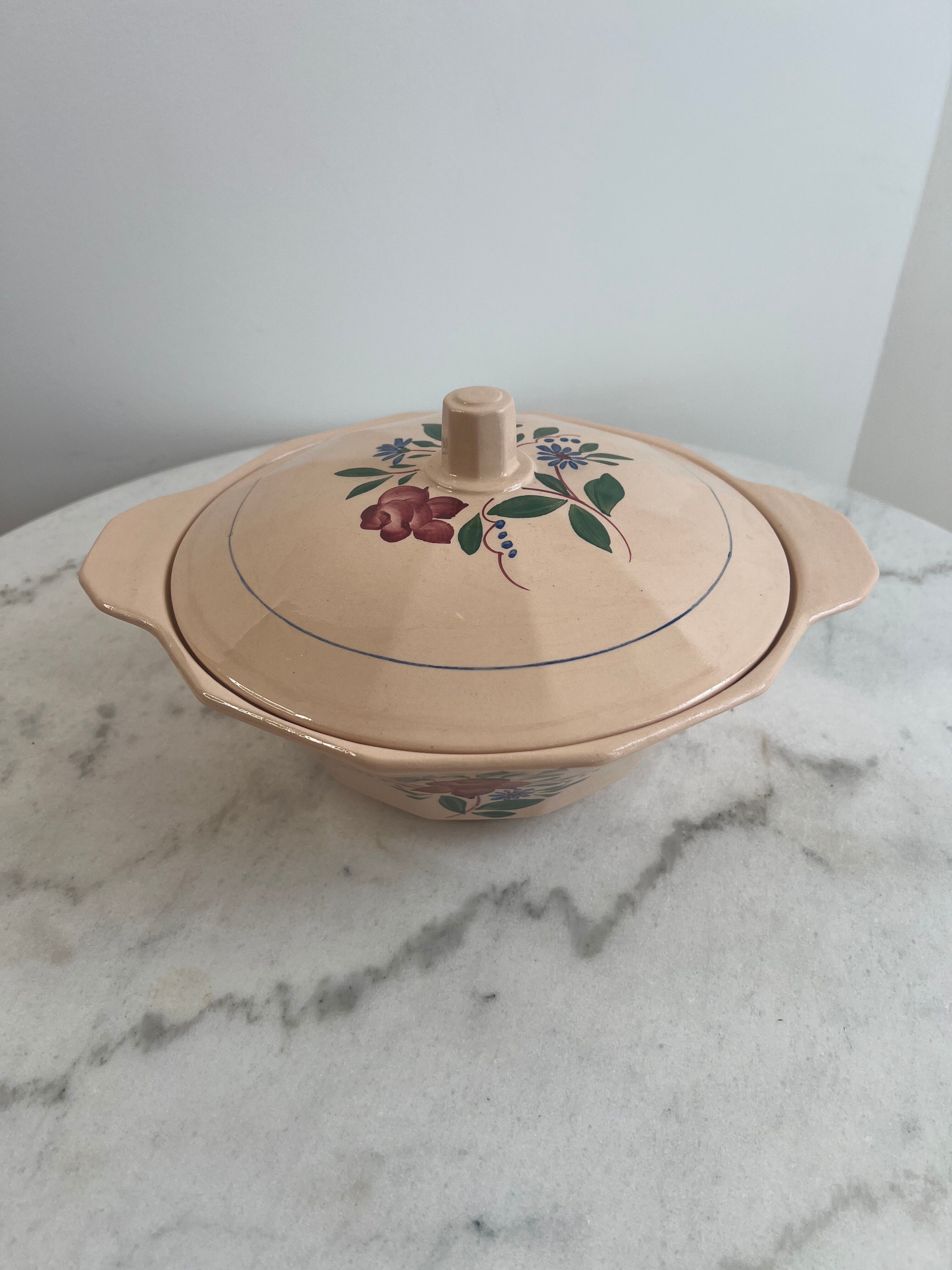 Hand-painted soup tureen from Sarreguemines.