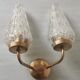 Vintage glass and brass applique