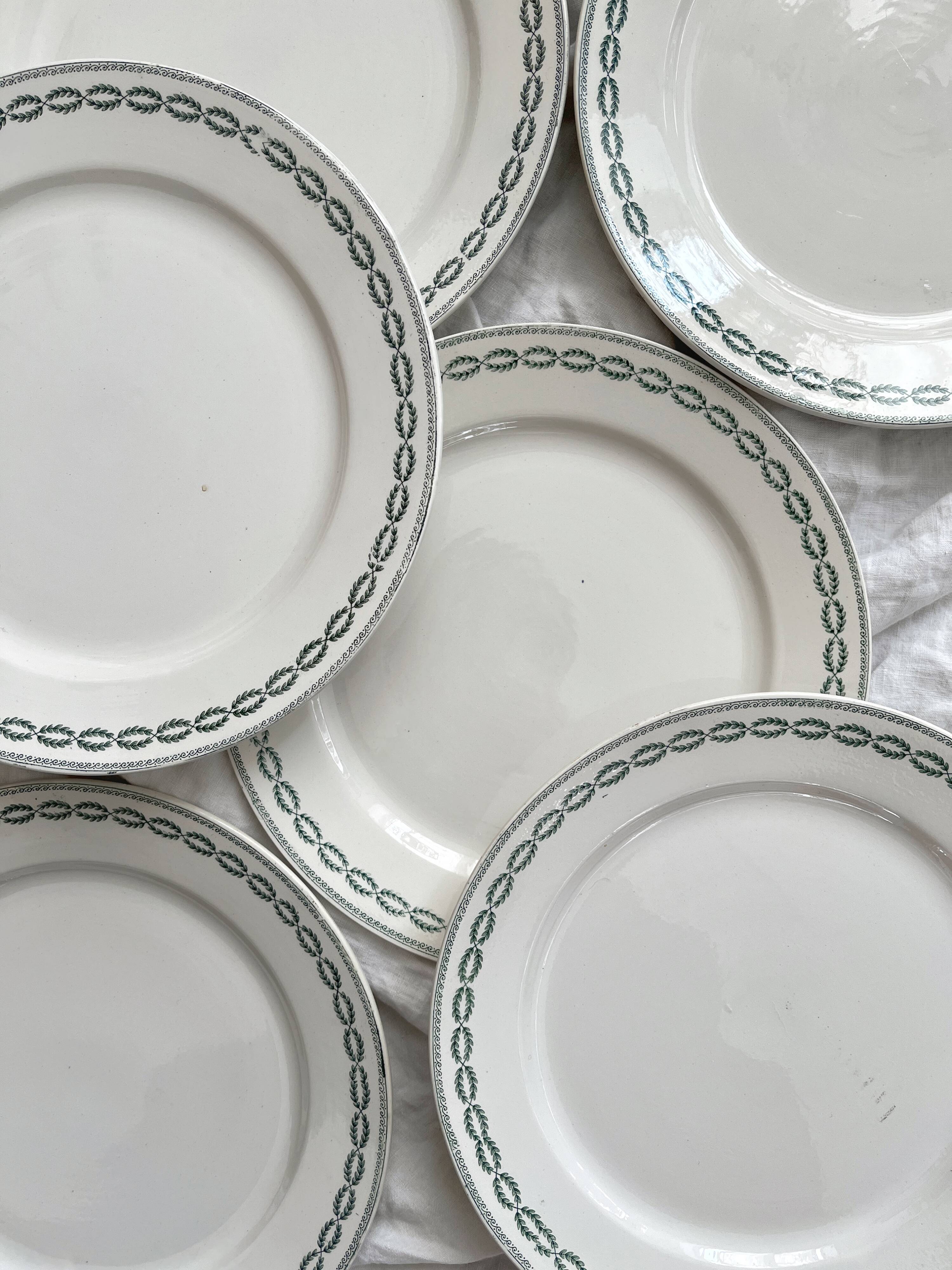 6 flat plates in iron earth "Nobilis" U&C Sarreguemines