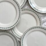 6 flat plates in iron earth "Nobilis" U&C Sarreguemines