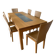 Solid oak table and genuine granite + 6 matching chairs