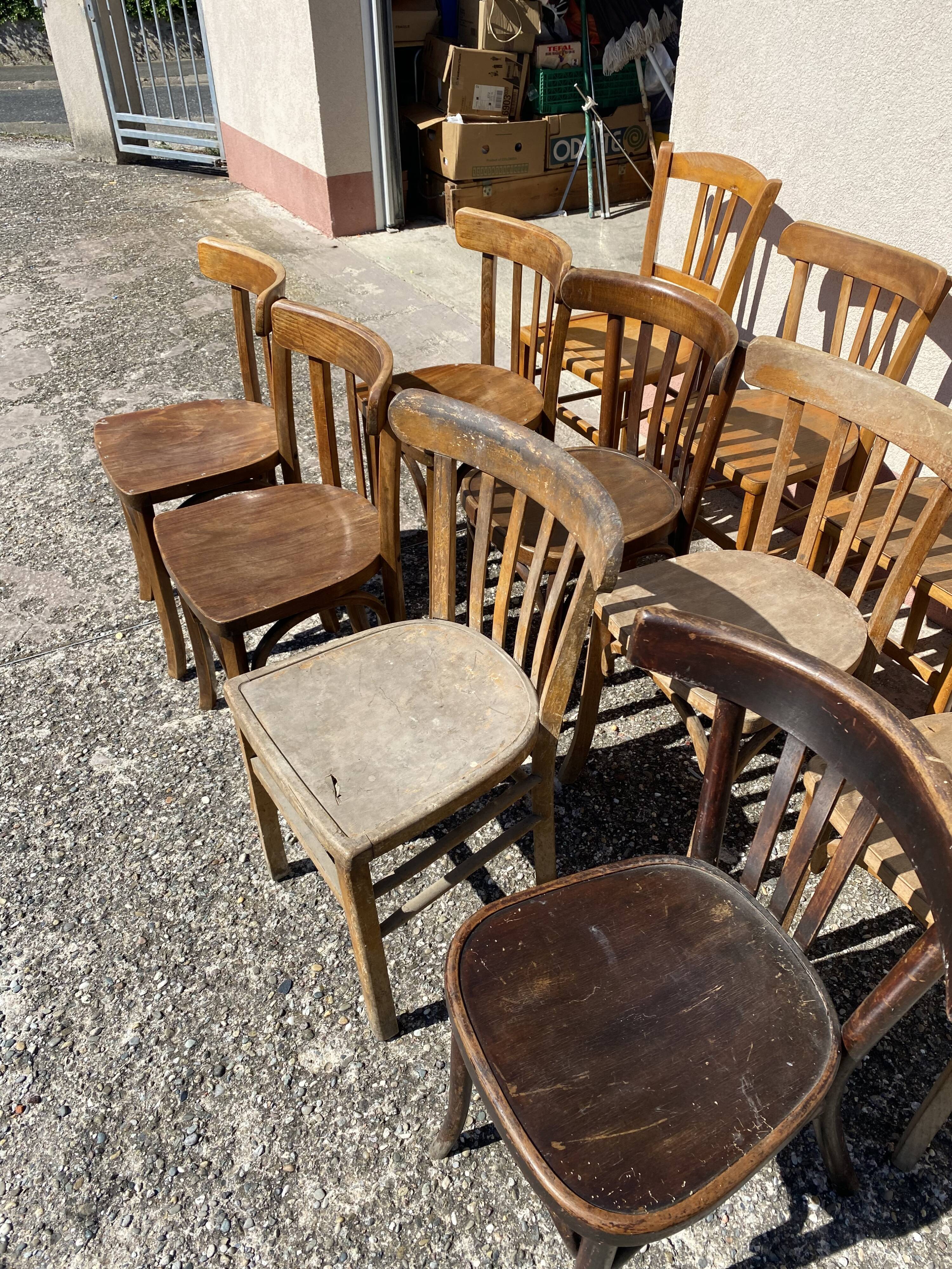 12 vintage bistro chairs