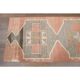 1970s Turkish Oushak Handmade Wool Cotton Orange Runner Rug 102x381