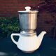 Ancienne cafetière mécanique en faïence et filtre en acier - Villeroy et Boch