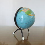 World map globe globe sheet metal tripod taride maps 60s 70s