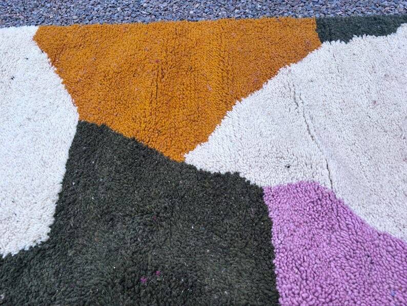 Handmade traditional Moroccan wool rug size 150 x 250 cm.