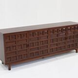Buffet crédence brutaliste espagnol vintage des années 1970