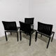 Lot 4 old vintage design chairs Dieticker Bruno Rey black wood year 70