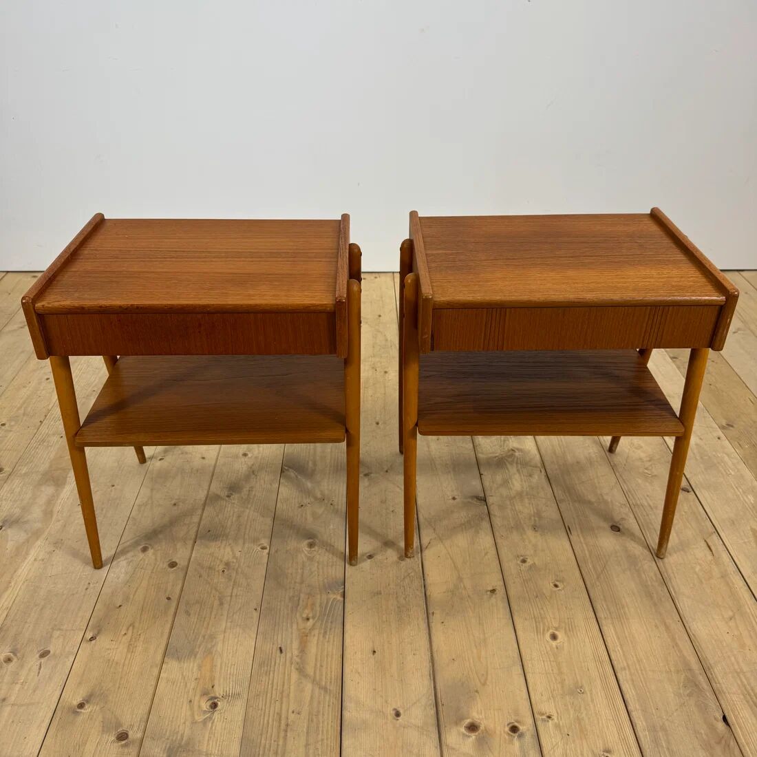 Pair of teak bedside tables AB Carlström, 1960