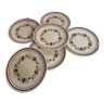 Service 8 pieces plates of Gien exclusive Olivet design pattern