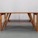 1960s Danish Coffee Table in Teak and Oak, Restored Scandinavian Modern Des