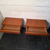 Pair of Scandinavian teak bedside tables from the 1960s.
