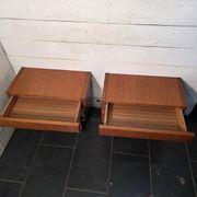 Pair of Scandinavian teak bedside tables from the 1960s.