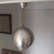 Vintage 70's ball pendant light in brushed aluminum