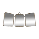 Miroir de barbier triptyque vintage