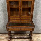 Restoration period mahogany desk and display case