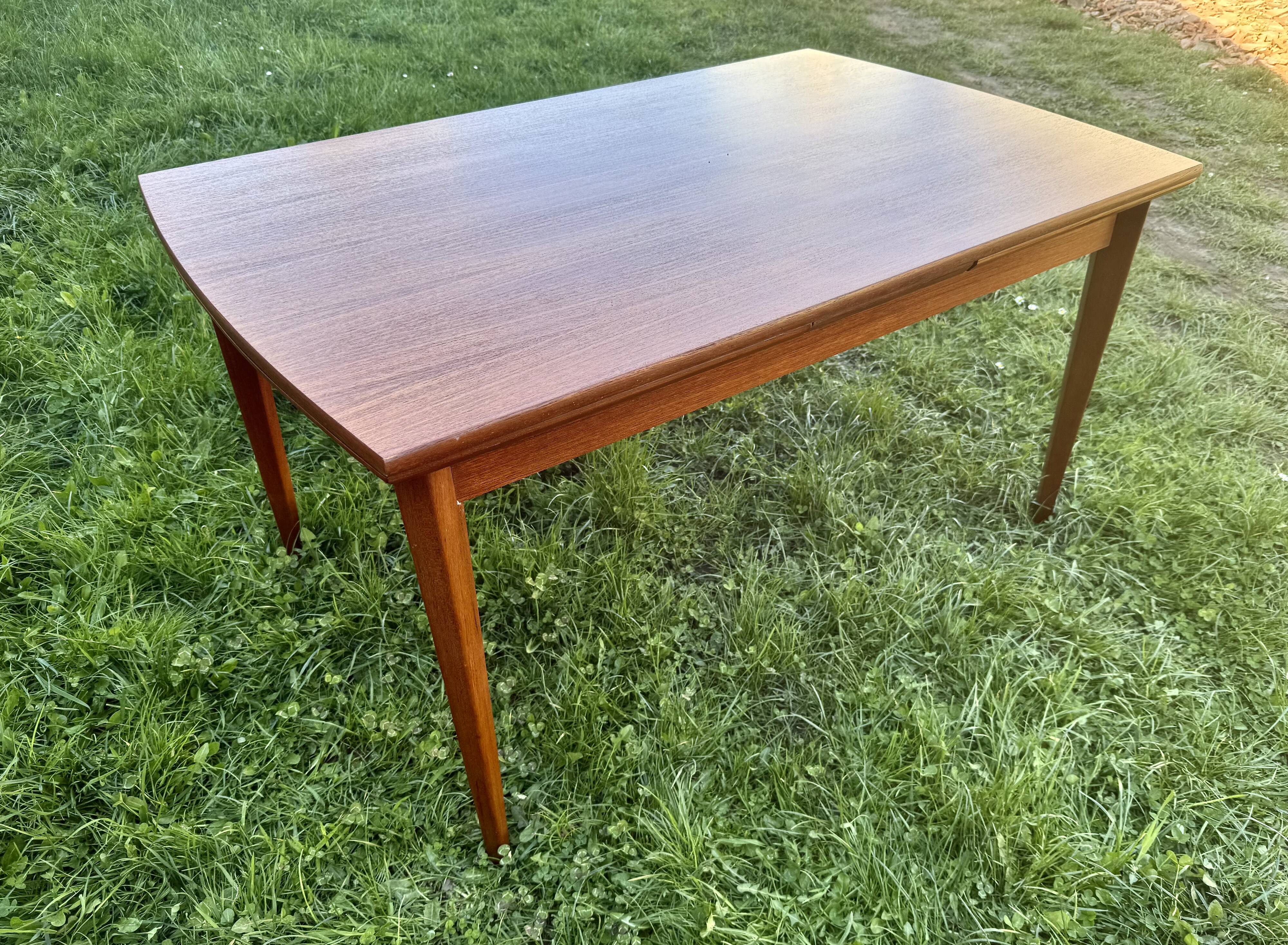 Scandinavian extendable teak dining table