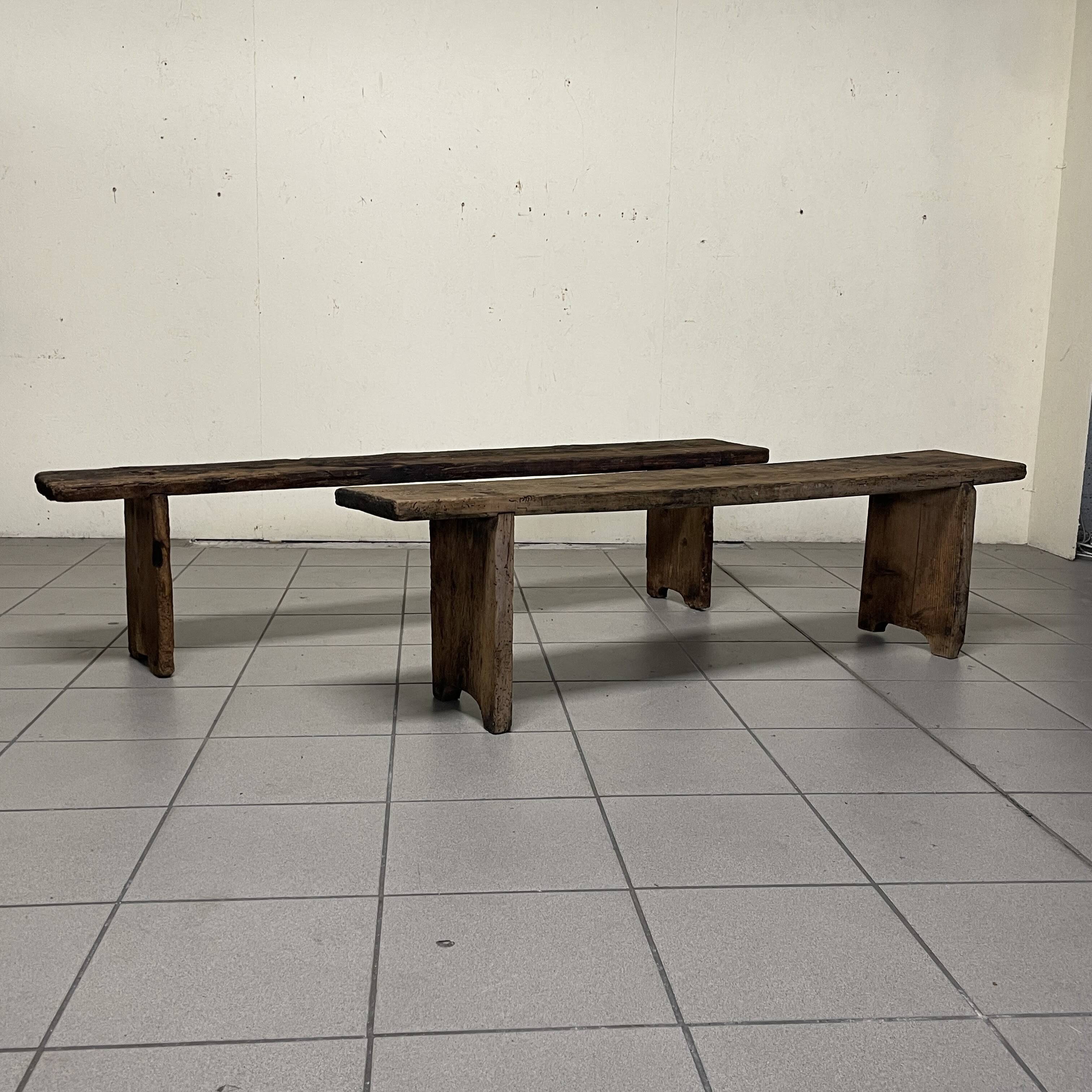 Pair of rustic benches, early 1900s