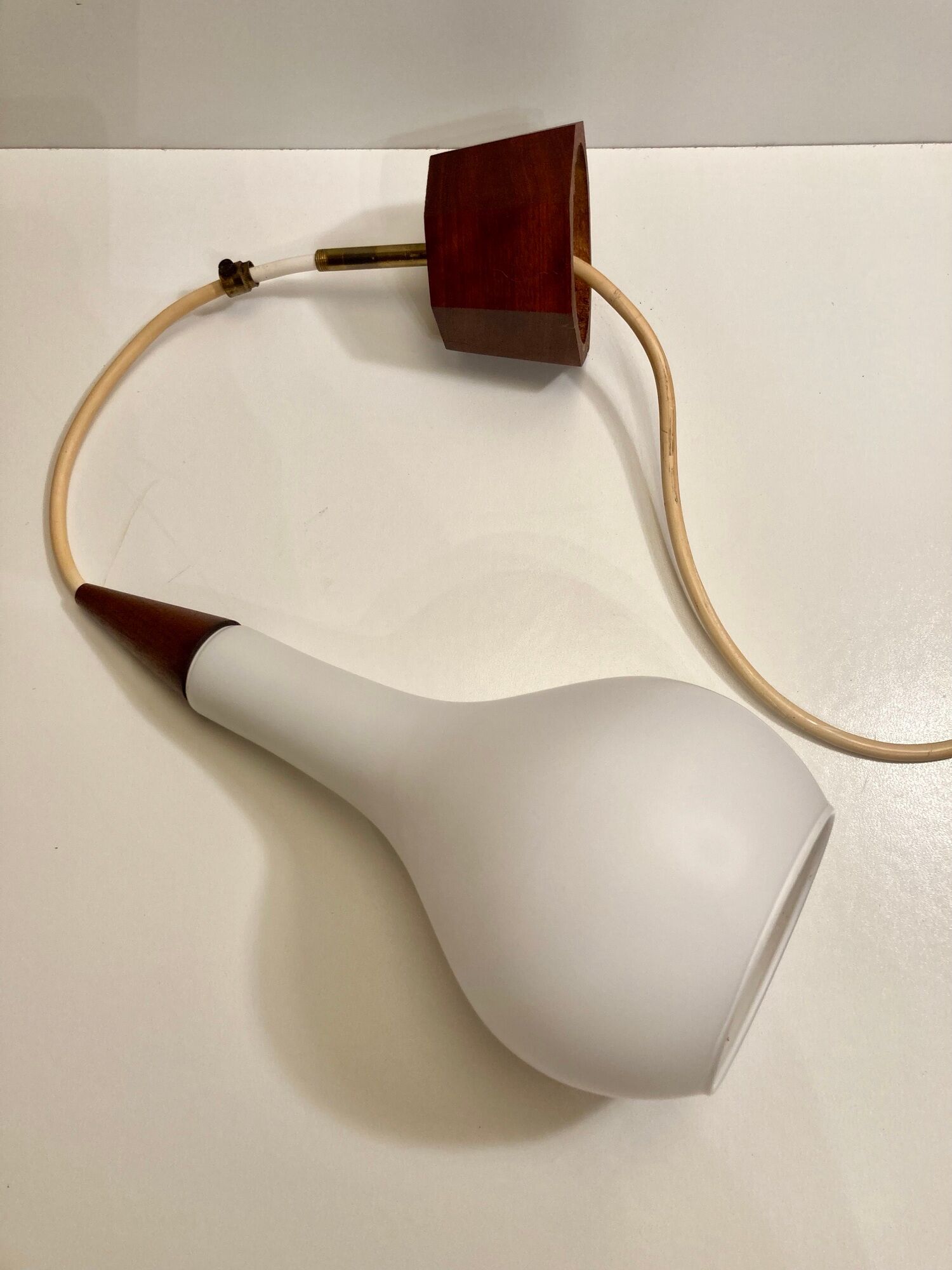 Pair of Louis Poulsen suspension in Opaline Holmegaard
