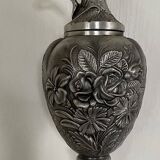 Ewer, Mauro Manetti art foundry, floral embossed decoration and bird's head handle