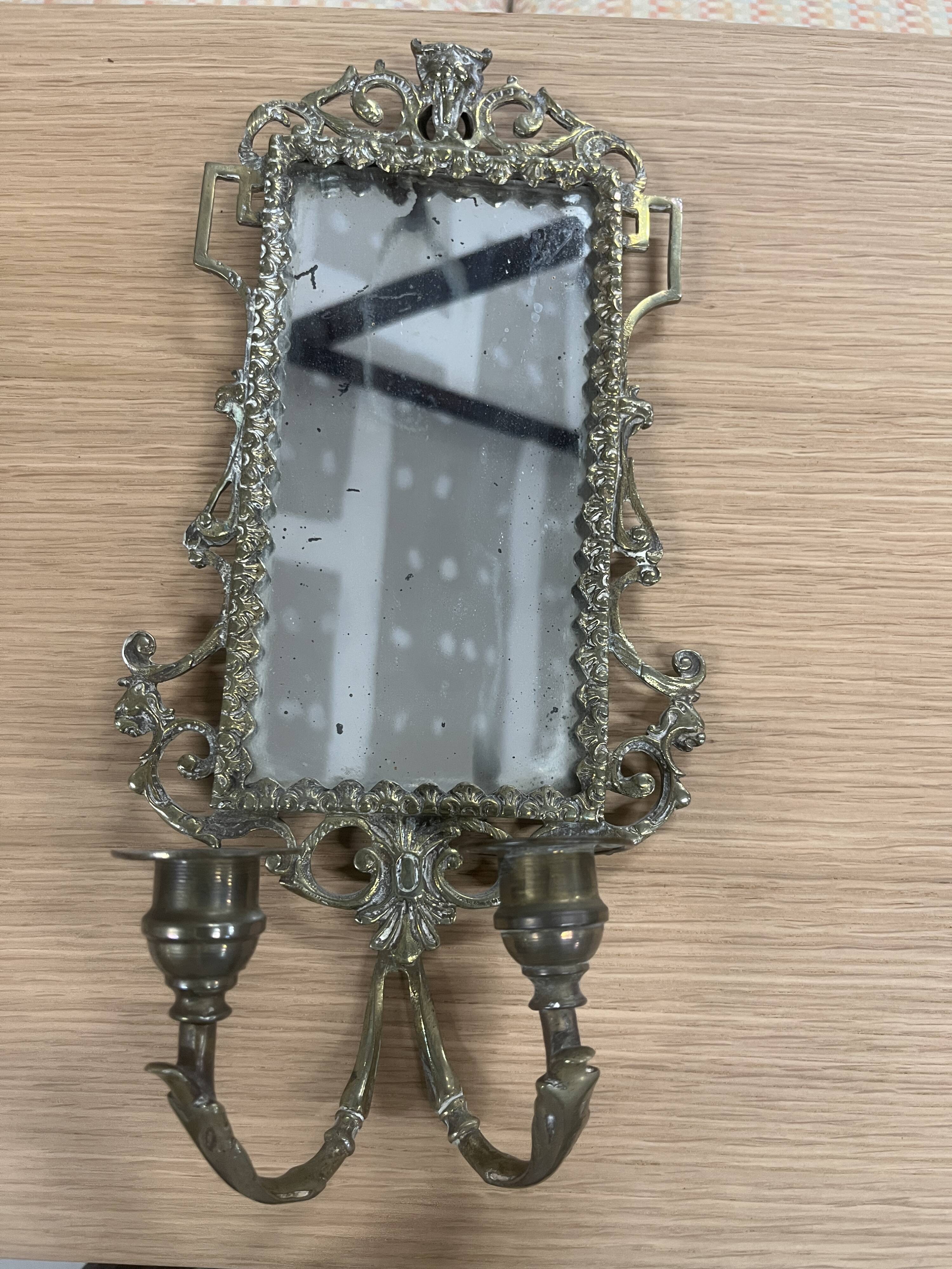 Napoleon III wall mirror with 2 bronze holders