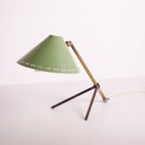 Pinocchio casserole lamp brass and green lacquered steel