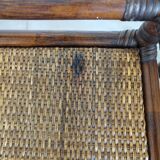 Pair of bedside tables in rattan and woven wicker from the 70s