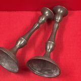 Pair of 23cm pewter candlesticks
