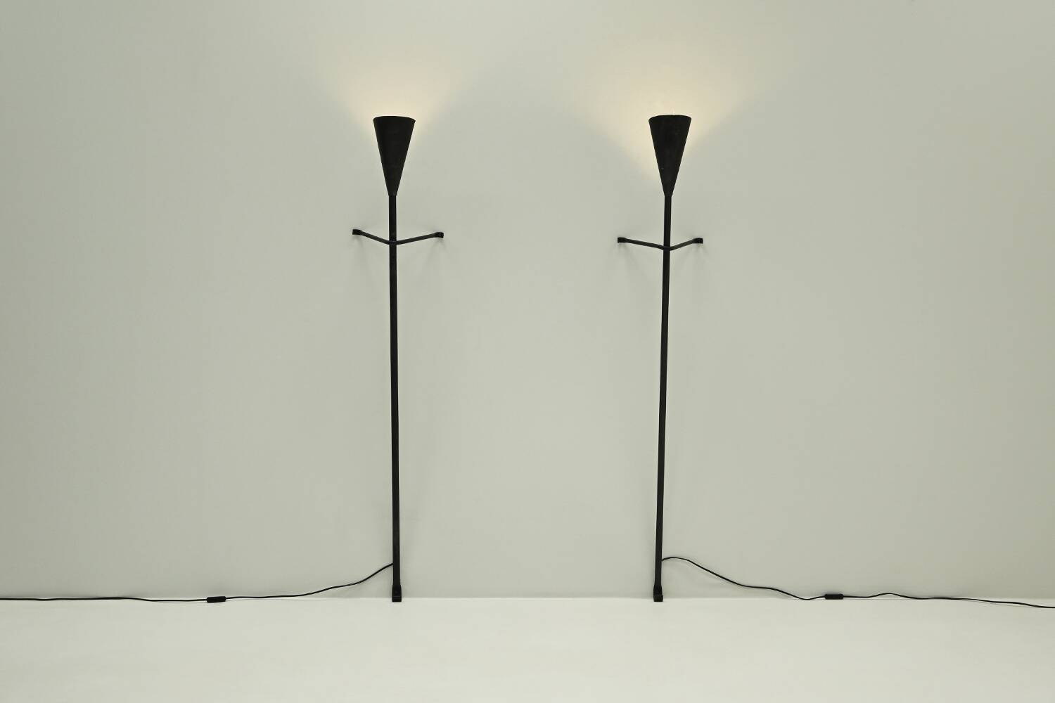 Set of 2 brutalist wall / floor lamps, 1980s The Netherlands.