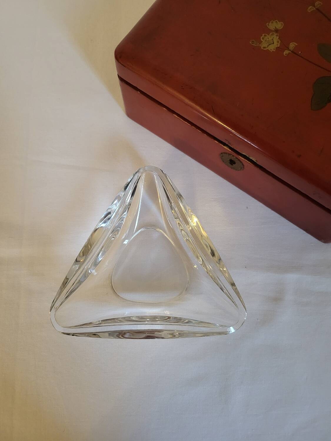 Val St Lambert Crystal Pocket Ashtray