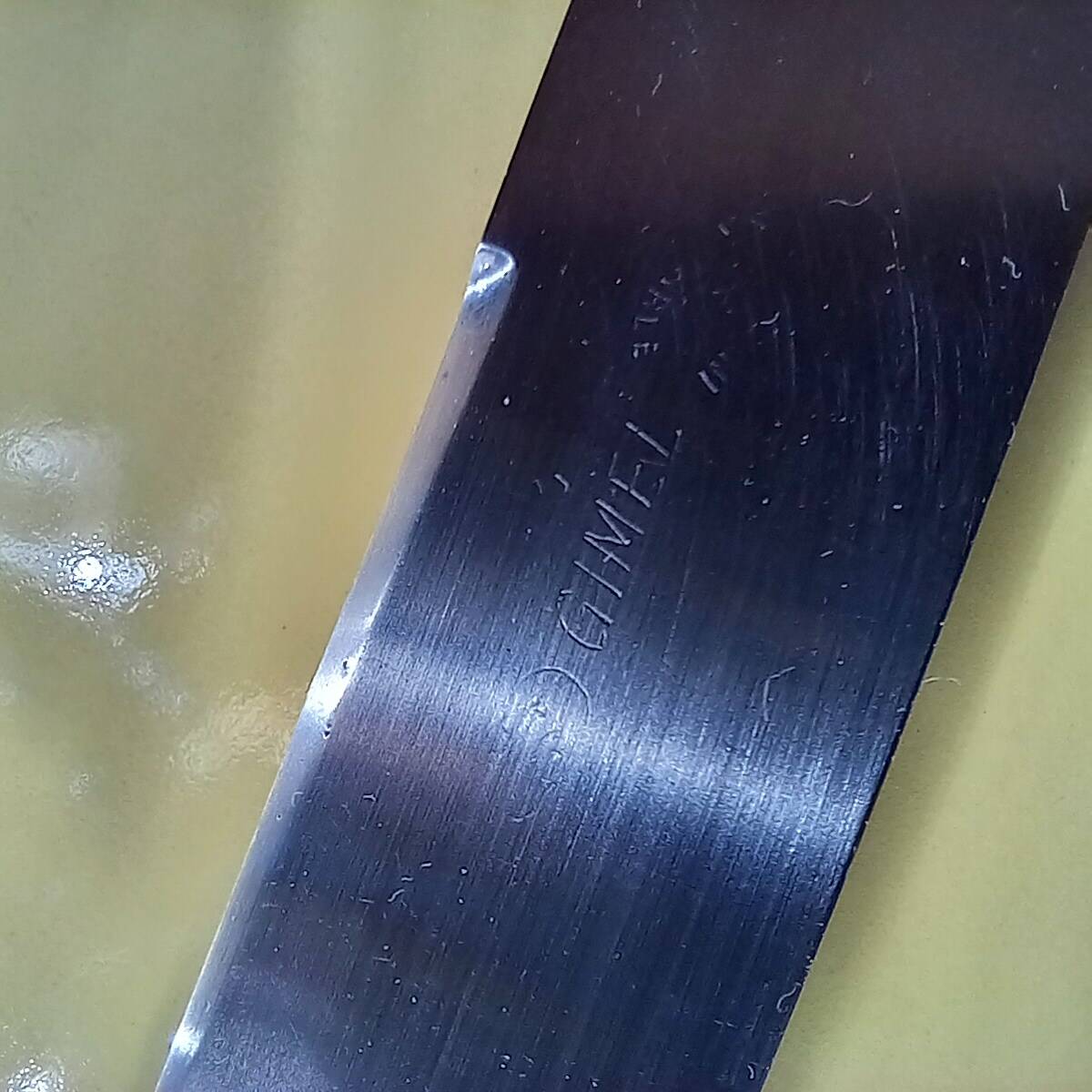 12 black Empire style table knives with silver ferrule Gimel