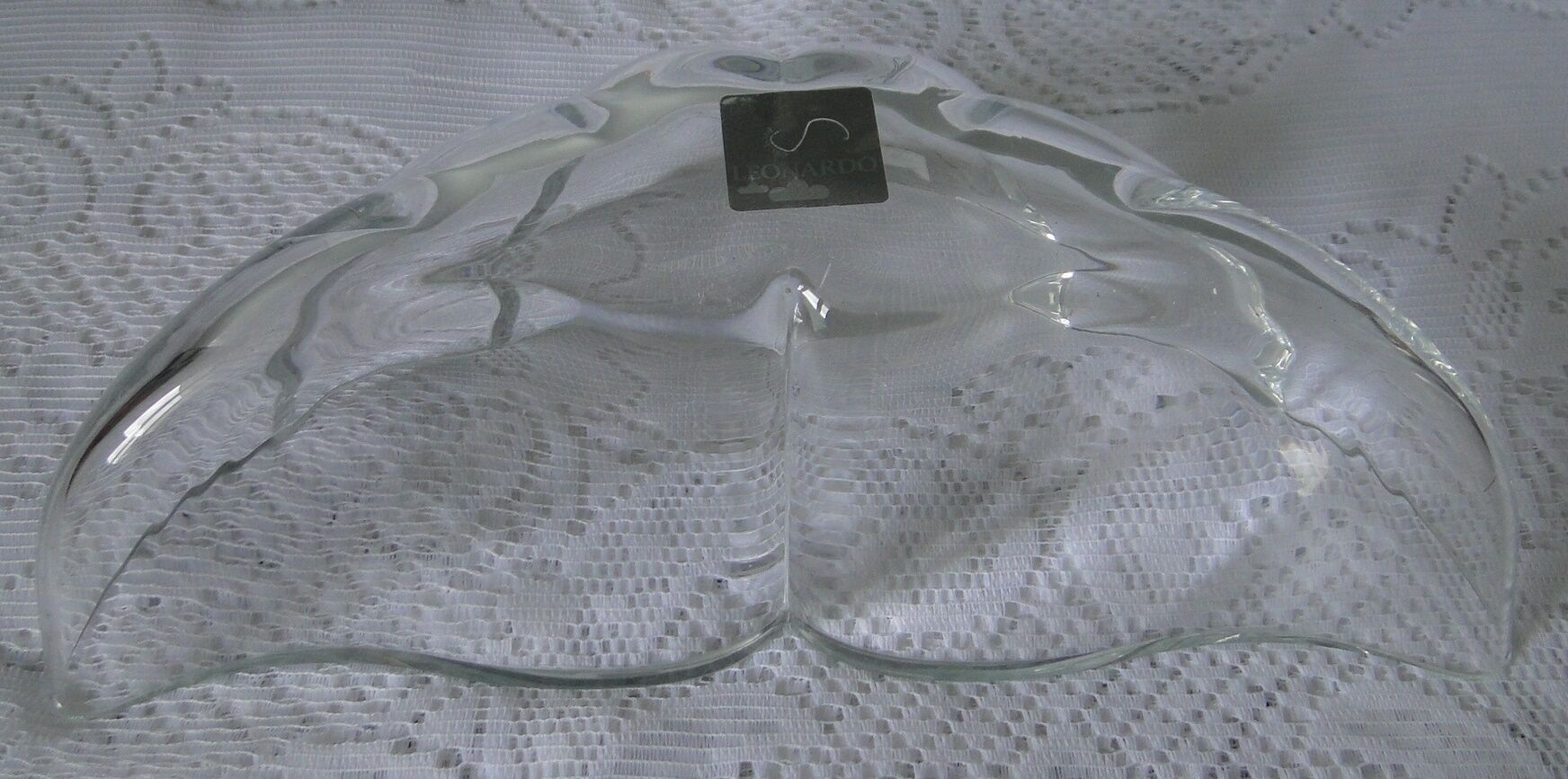 Vase planter in thick glass LEONARDO handmade original vintage shape