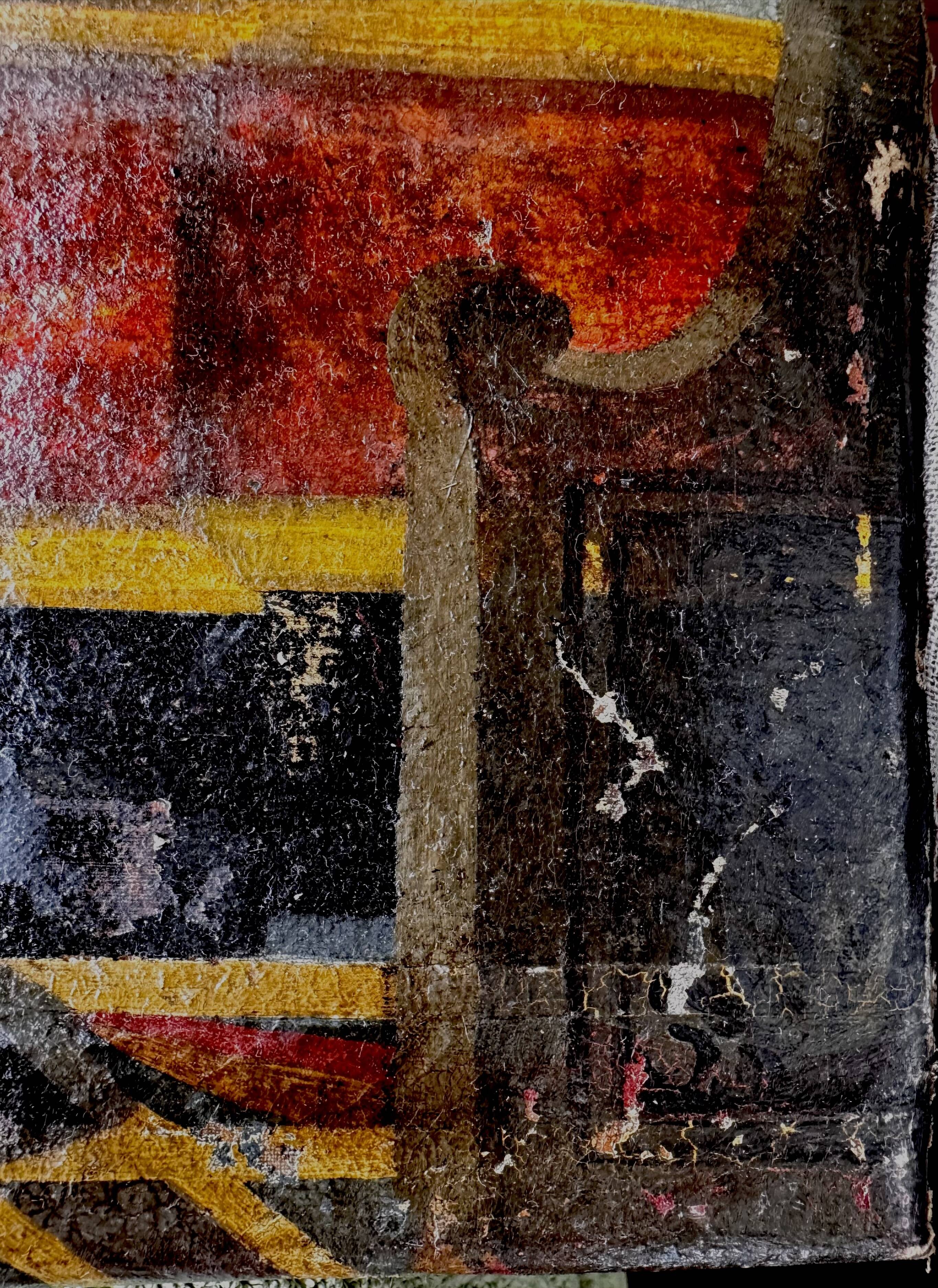 Interieur d'eglise - tableau italien  du milieu du XIXe siecle