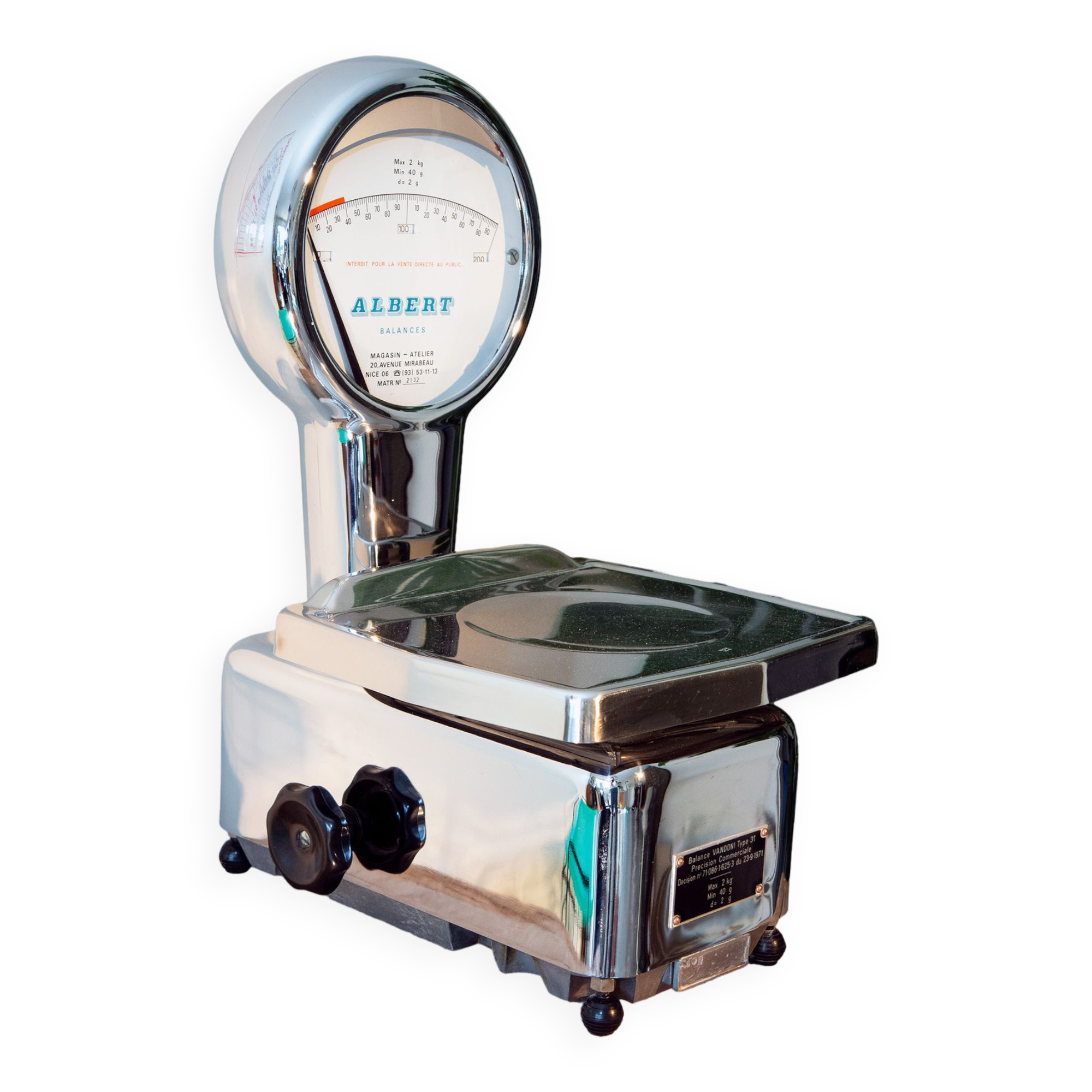 Chromed grocery scale, Vandoni, year 60-70, Italy