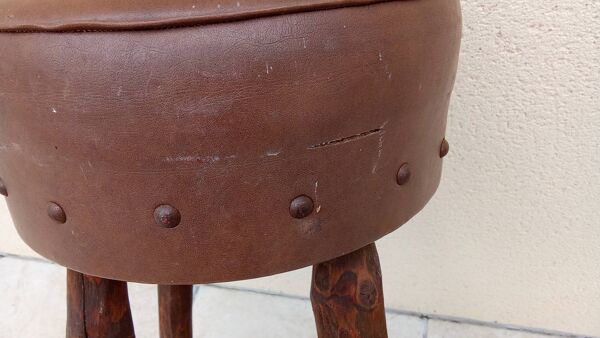 Paire de tabouret de bar haut vintage brutaliste