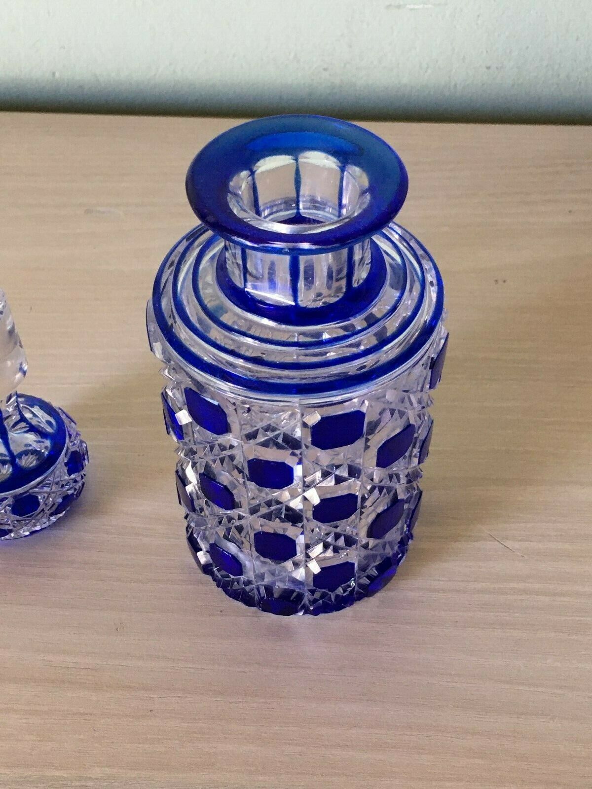 Baccarat crystal bottle model diamonds stoned blue