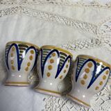 Set of 3 handmade decorated egg cups J 182