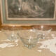 Set of 3 old champagne or cocktail glasses