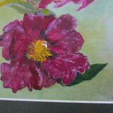 Hellebores painting, signed framed painting