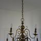 "Dutch" gold metal chandelier with 9 light arms - 1960