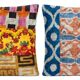 Set of 2 vintage ikat cushion covers 51x51 cm
